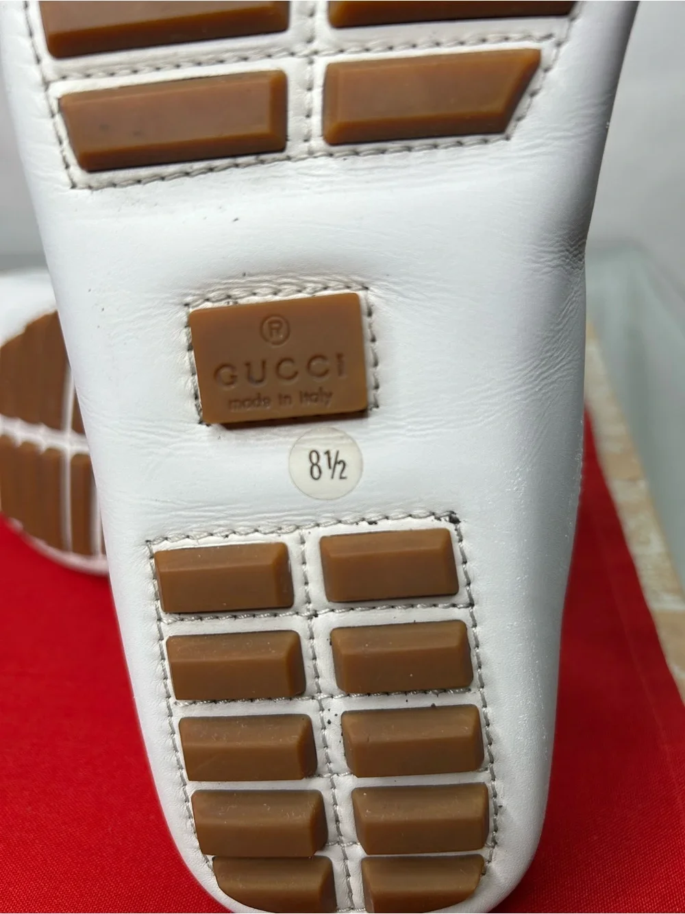 Gucci Loafers Drivers Leather White GG  Monogram Slip On Loafers Gucci Loafers Drivers Leather White GG Monogram Slip On  main image 4